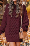 Purpdrank - Elegant Solid Hollowed Out O Neck Long Sleeve Dresses