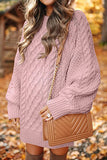 Purpdrank - Elegant Solid Hollowed Out O Neck Long Sleeve Dresses