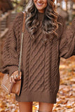 Purpdrank - Elegant Solid Hollowed Out O Neck Long Sleeve Dresses