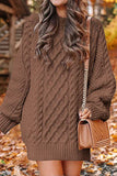 Purpdrank - Elegant Solid Hollowed Out O Neck Long Sleeve Dresses
