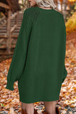 Purpdrank - Elegant Solid Hollowed Out O Neck Long Sleeve Dresses