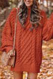 Purpdrank - Elegant Solid Hollowed Out O Neck Long Sleeve Dresses