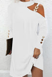 Purpdrank - Elegant Solid Metal Accessories Decoration Halter A Line Dresses