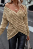 Purpdrank - Casual Solid Cross Straps Asymmetrical V Neck Tops
