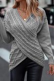 Purpdrank - Casual Solid Cross Straps Asymmetrical V Neck Tops