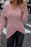 Purpdrank - Casual Solid Cross Straps Asymmetrical V Neck Tops