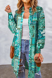 Purpdrank - Bohemian College Geometric Printing Contrast Turndown Collar Tops