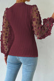 Purpdrank - Elegant Solid Patchwork O Neck Tops