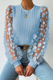 Purpdrank - Elegant Solid Patchwork O Neck Tops