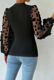Purpdrank - Elegant Solid Patchwork O Neck Tops