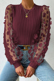 Purpdrank - Elegant Solid Patchwork O Neck Tops