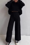 Purpdrank - Casual Solid Draw String Hooded Collar Long Sleeve Two Pieces