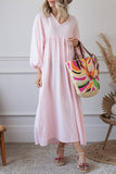 Purpdrank - Casual Simplicity Solid Patchwork A Line Dresses
