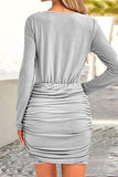 Purpdrank - Sexy Party Solid Fold Sequined Scarf Collar Wrapped Skirt Dresses