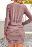 Purpdrank - Sexy Party Solid Fold Sequined Scarf Collar Wrapped Skirt Dresses