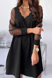 Purpdrank - Sweet Elegant Floral Lace V Neck A Line Dresses