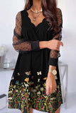 Purpdrank - Sweet Elegant Floral Lace V Neck A Line Dresses