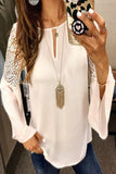 Purpdrank - Elegant Solid Lace O Neck Tops