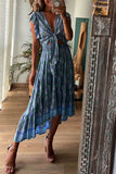 Purpdrank - Sexy Vacation Floral Bandage V Neck Printed Dress Dresses