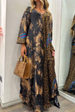 Purpdrank - College Leopard Printing V Neck Printed Dress Dresses