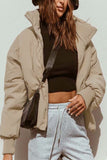 Purpdrank - Casual Solid Pocket Zipper Mandarin Collar Outerwear