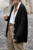 Purpdrank - Casual Simplicity Solid Buttons Cardigan Collar Tops