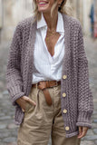 Purpdrank - Casual Simplicity Solid Buttons Cardigan Collar Tops