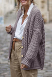 Purpdrank - Casual Simplicity Solid Buttons Cardigan Collar Tops