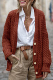 Purpdrank - Casual Simplicity Solid Buttons Cardigan Collar Tops