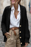 Purpdrank - Casual Simplicity Solid Buttons Cardigan Collar Tops