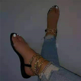 Purpdrank - White Sexy Street Patchwork Chains Opend Comfortable Out Door Shoes
