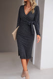 Purpdrank - Celebrities Elegant Solid Frenulum V Neck One Step Skirt Dresses