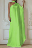 Purpdrank - Casual Simplicity Solid Asymmetrical Halter Irregular Dress Dresses