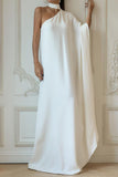 Purpdrank - Casual Simplicity Solid Asymmetrical Halter Irregular Dress Dresses