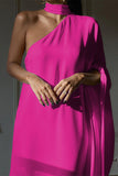 Purpdrank - Casual Simplicity Solid Asymmetrical Halter Irregular Dress Dresses