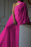 Purpdrank - Casual Simplicity Solid Asymmetrical Halter Irregular Dress Dresses