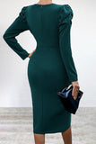 Purpdrank - Elegant Solid Slit Asymmetrical O Neck Irregular Dress Dresses