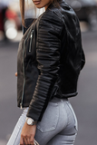 Purpdrank - Sexy Solid Zipper O Neck Outerwear