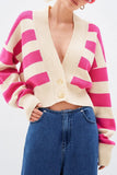 Purpdrank - Street Striped Contrast Weave V Neck Outerwear