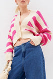 Purpdrank - Street Striped Contrast Weave V Neck Outerwear