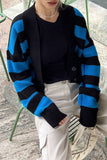 Purpdrank - Street Striped Contrast Weave V Neck Outerwear