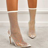 Purpdrank - White Fashion Sexy Casual Hollowed Out Patchwork Rhinestone Pointed Shoes