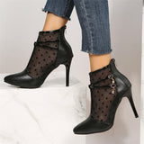 Purpdrank - Pure Black Casual Patchwork Solid Color Pointed Out Door Shoes (Heel Height 3.74in)