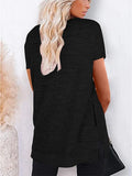 Purpdrank - Women's T-Shirt Dress Tee Dress Short Mini Dress Black Blushing Pink Wine Khaki Gray Short Sleeve Solid Color Spring Summer Round Neck Casual