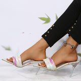Purpdrank - Grey Fashion Sexy Patchwork Printing Pointed Out Door Shoes