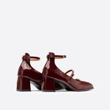 Purpdrank - Women Vintage Patent Chunky Heeled Mary Jane Pumps
