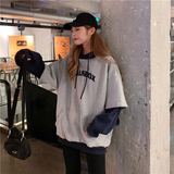 Purpdrank - Hoodies Women Plus Velvet Thicker Korean BF Ulzzang Embroidery Letter Long Loose Pullovers Hooded Warm Students Daily Womens New