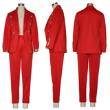 Purpdrank - Women Jacket Blazer Suit Fashion Casual Ladies Solid Color Two Piece  Autumn Winter Office Wear Elegant Suit Jacket Pants