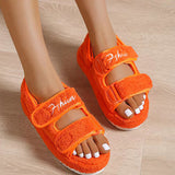 Purpdrank - Orange Fashion Casual Embroidered Patchwork Round Comfortable Shoes