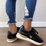 Purpdrank - Black Casual Sportswear Daily Patchwork Solid Color Round Comfortable Out Door Sport Shoes